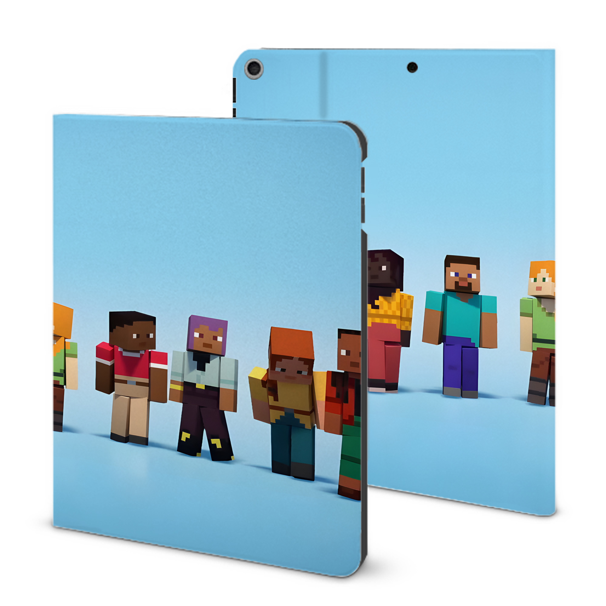 （画像用） マインクラフト ブロックの世界 Minecraft MC Block world IPad ケース ブック型 PUレザー TPU 耐衝撃 軽量 薄型 ペン収納なし 全面保護 IPad 各モデル対応